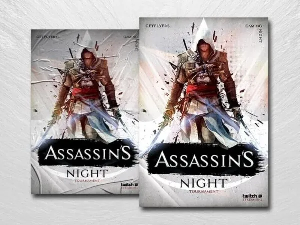 Assassins Character Game Night Flyer Template 1