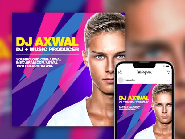 Awesome Simple DJ Party Instagram Post Template 1
