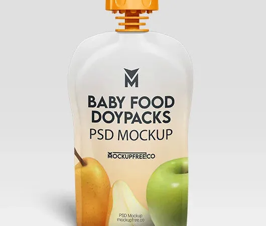 Baby Food Doypacks Mockup 1