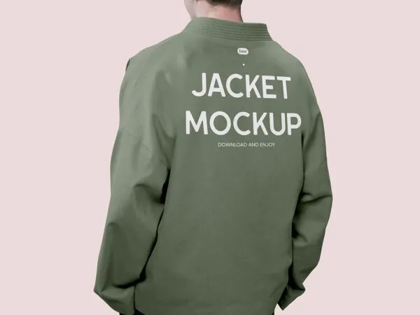 Back View of Fashion Jacket Mockup 1