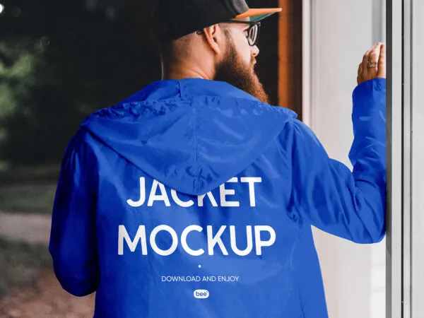 Back View of Man Wearing Jacket Mockup 1 1