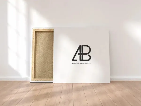 Back View of Square Canvas Covered by White Label Mockup 1