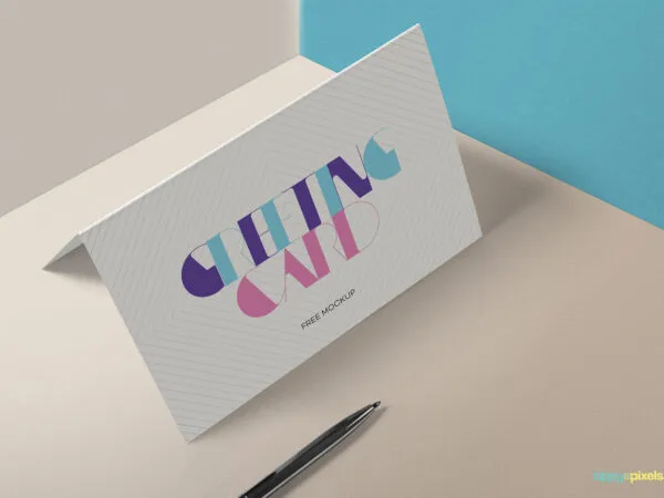 Back of a Bi Fold Invitation Card Mockup 1
