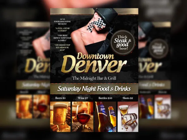 Bar Flyer Template with Black Theme 1