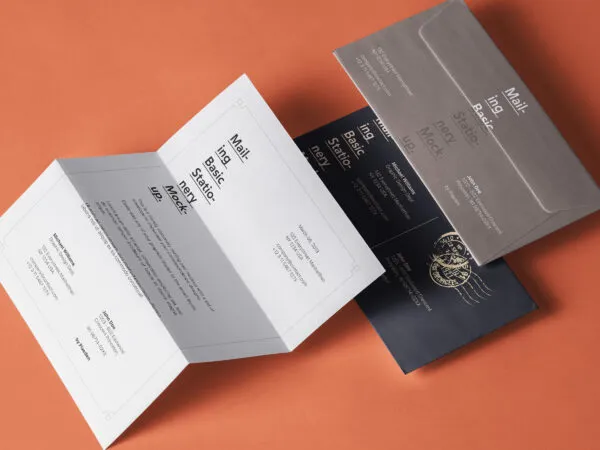 Basic Mailing Stationery Mockup with Envelope and a Folded Paper 1