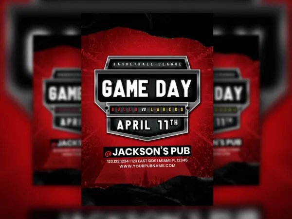 Basketball League Game Flyer Template 1