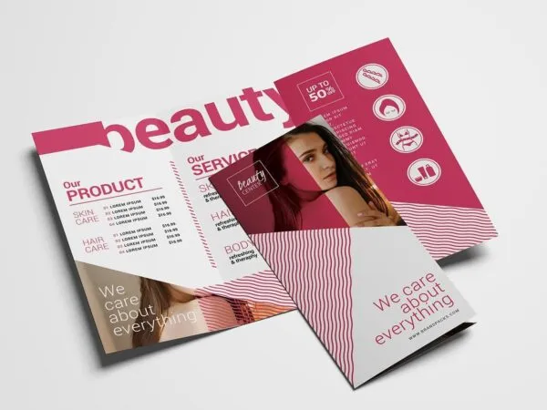 Beauty Spa Trifold Brochure and Business Card Templates 1