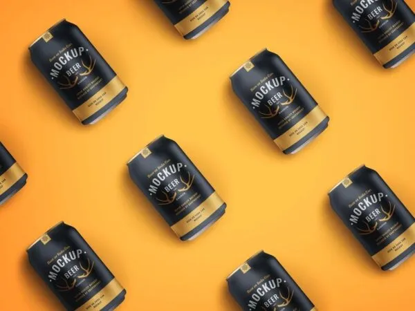 Beer Soda Can Mockup in Isometric Style 1