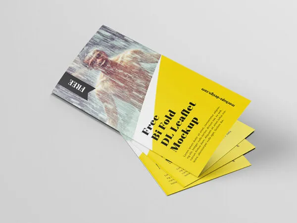 Bi Fold Brochure Mockup with 5 Shots 1