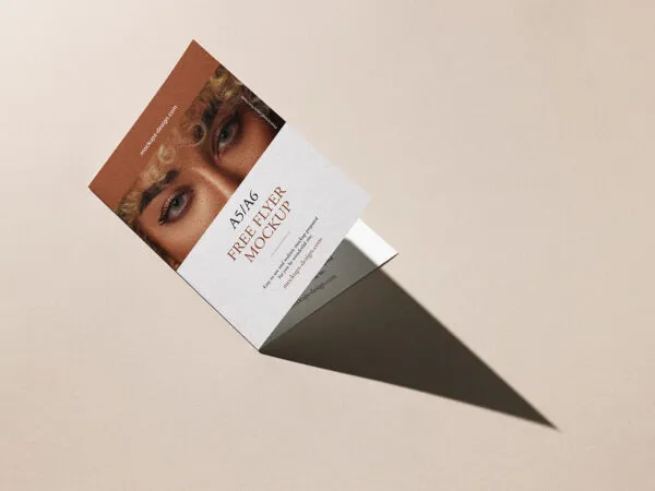 Bi Fold Flyer with Realistic Shadow Mockup 1