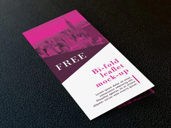 Bi Fold Leaflet Mockup with Different Shots 1
