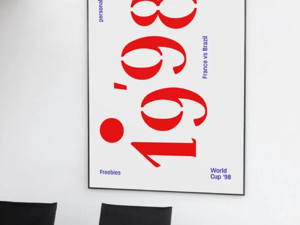 Big Vertical Poster in Thin Black Frame Mockup 1