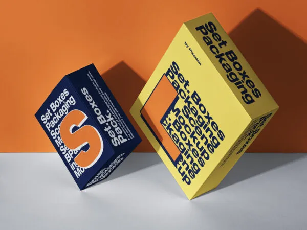 Big and Small Packaging Boxes Mockup Set 1