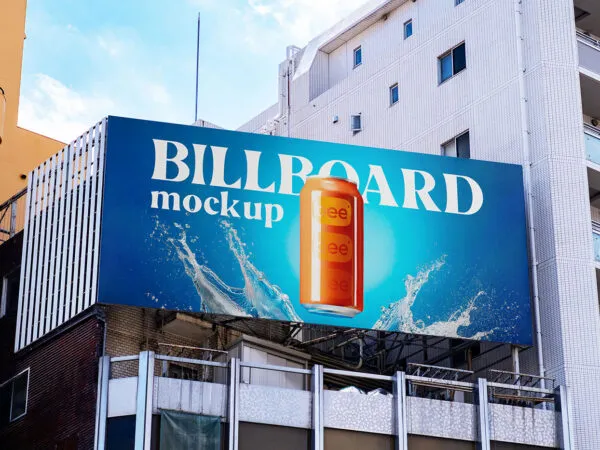 Billboard Between Buildings Mockup 1