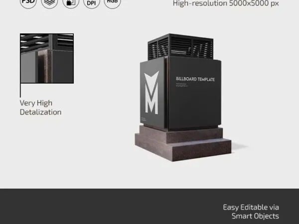 Billboard Mockup in 3 Different View 1