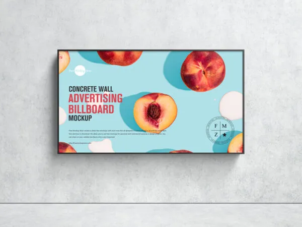 Billboard Mockup on a Concrete Wall 1