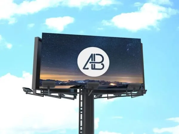Billboard with Sky Background Mockup 1