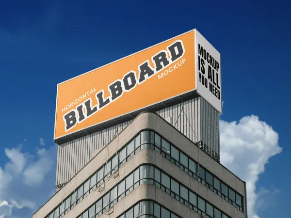 Billboards on Tall Building Mockup 1