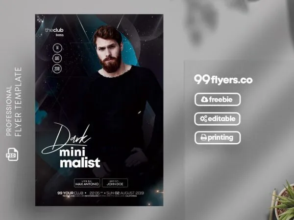Black Blue Modern Night Party Flyer Template 1