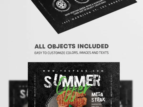Black Circle Creative Restaurant Flyer Template 1