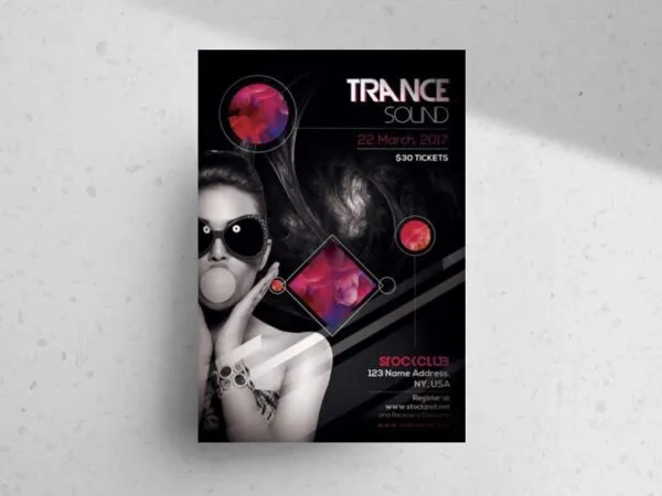 Black Geometric Club Party Flyer Template 1