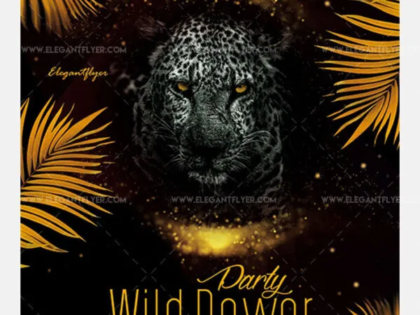 Black Golder Glittery Nightclub Party Flyer Template 1