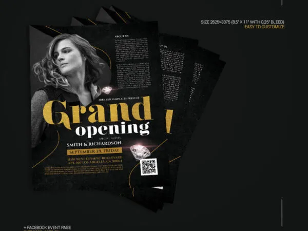 Black Grand Opening Flyer Template 1