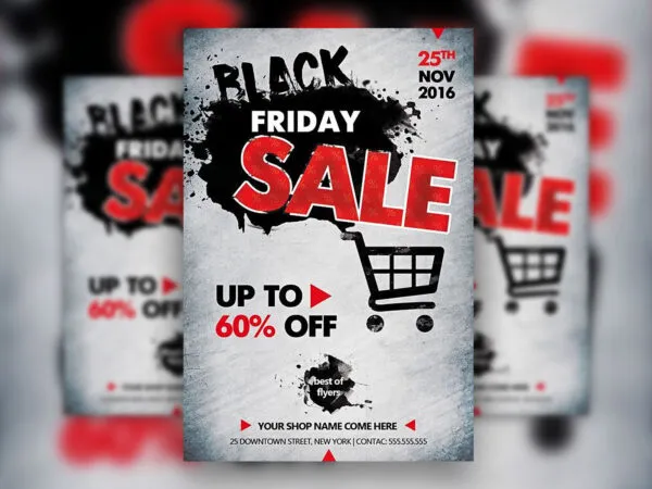 Black Gray Red Black Friday Flyer Template 1