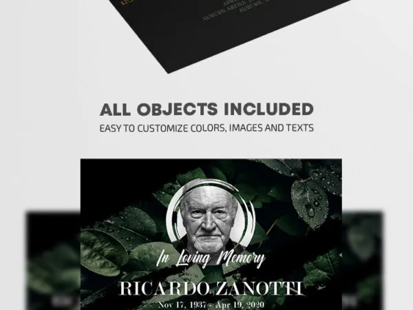 Black Green 3D Funeral Flyer Template 1