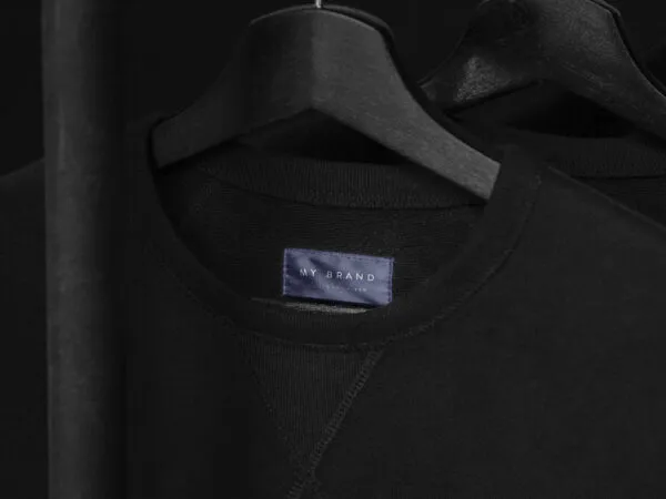Black Minimal Clothing Label Mockup 1