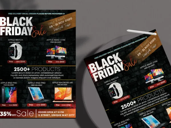 Black Modern Black Friday Flyer Template 1