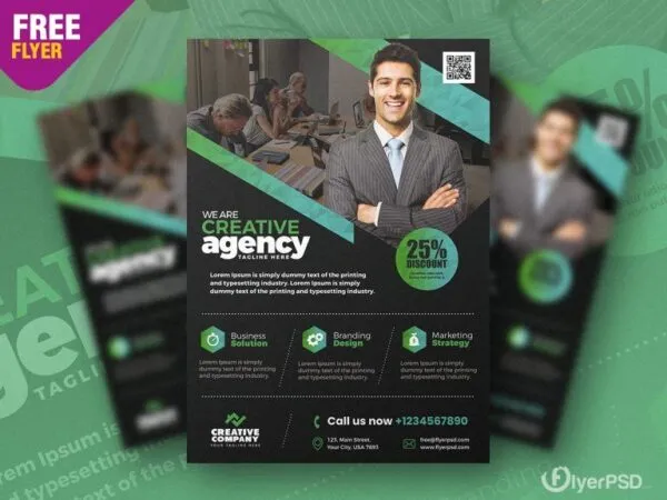 Black Modern Business Promotion Flyer Template 1