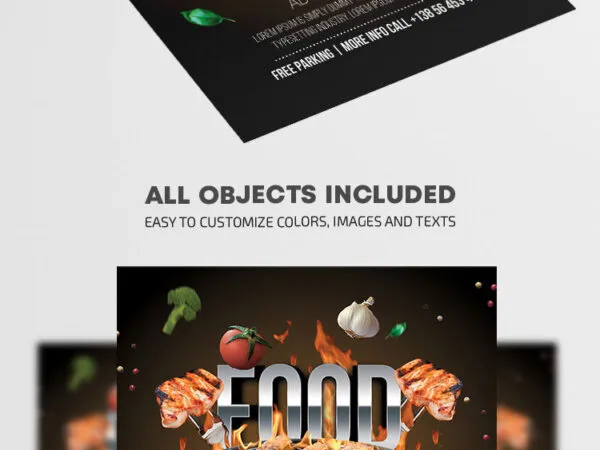 Black Modern Food Festival Flyer Template 1