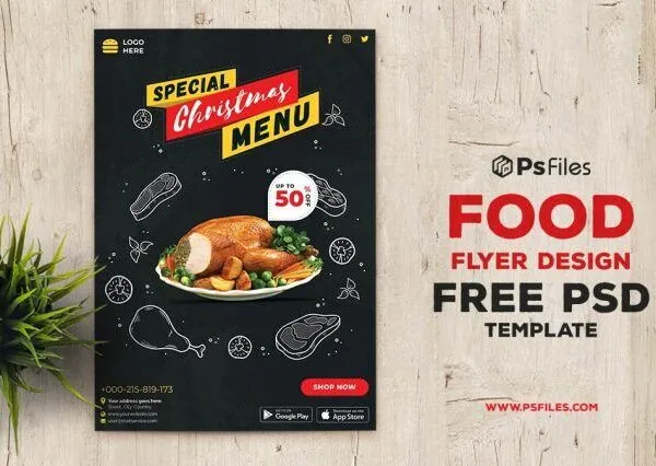 Black Modern Food Flyer Template 1