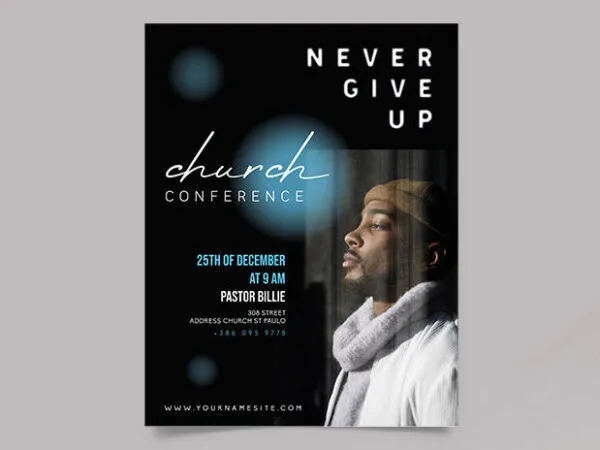 Black Modern Gospel Flyer Template 1