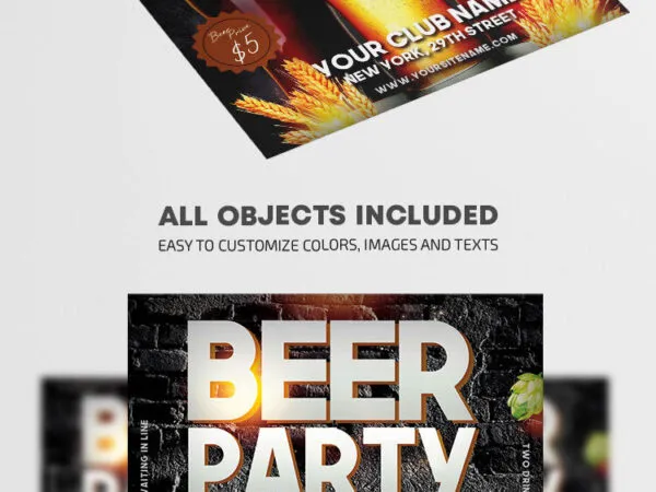 Black Modern Oktoberfest Party Flyer Template 1