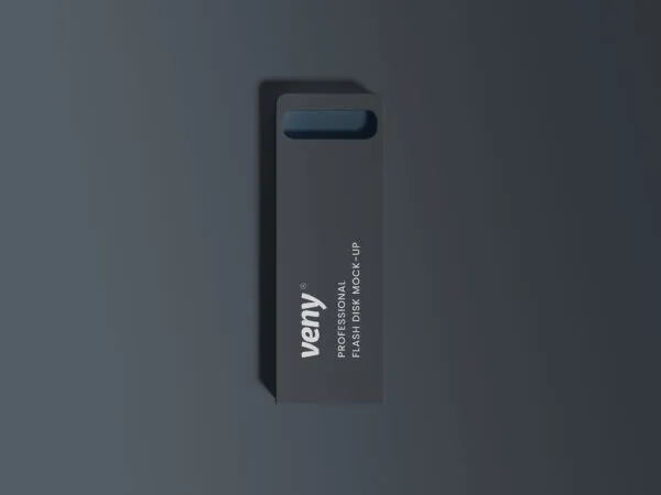 Black Modern USB Flash Disk Mockup 1