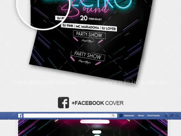 Black Neon Party Flyer Instagram Banner and Facebook Cover Templates 1