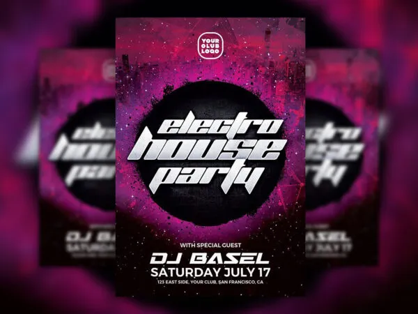 Black Purple Futuristic Night Party Flyer Template 1
