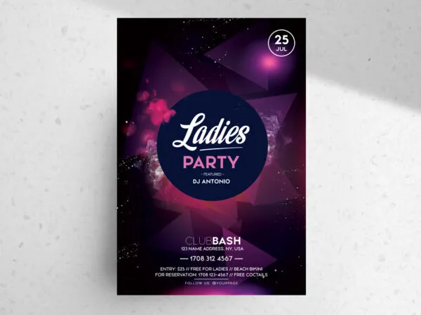 Black Purple Geometric Night Party Flyer Template 1