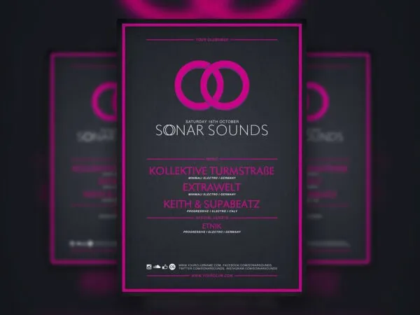 Black Purple Typographical Nightclub Flyer Template 1