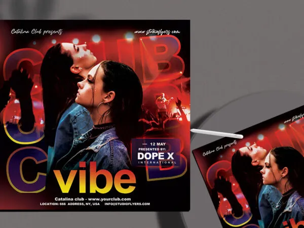 Black Red Modern Nightclub and Concert Flyer Instagram Template 1