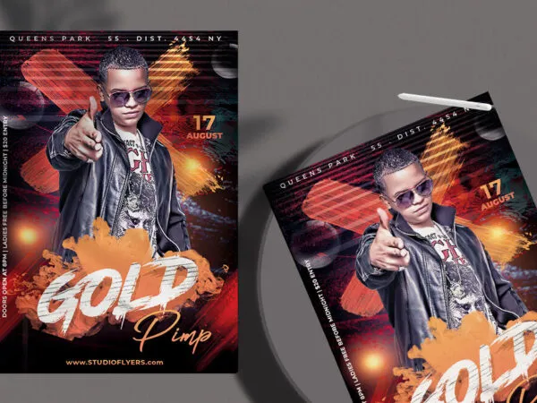 Black Red Orange Futuristic Night Party Flyer Template 1
