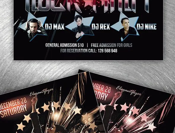 Black Rock Club Party Flyer Template 1