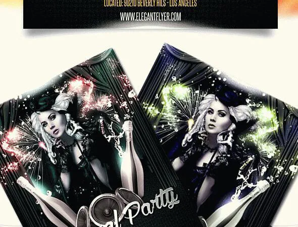 Black Silver Vintage Nightclub Flyer Along with Facebook Cover Templates 1