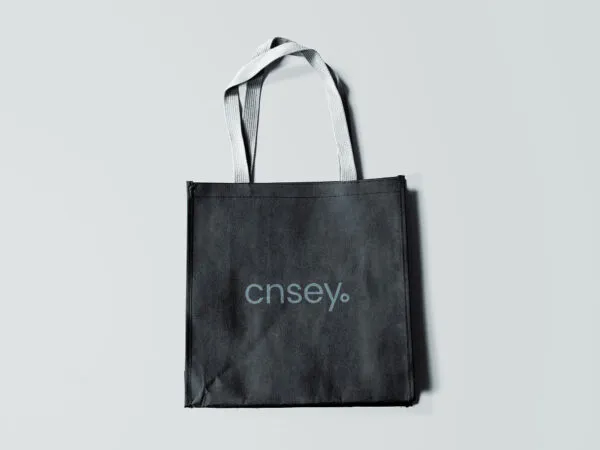 Black Tote Bag Mockup with White Band 1