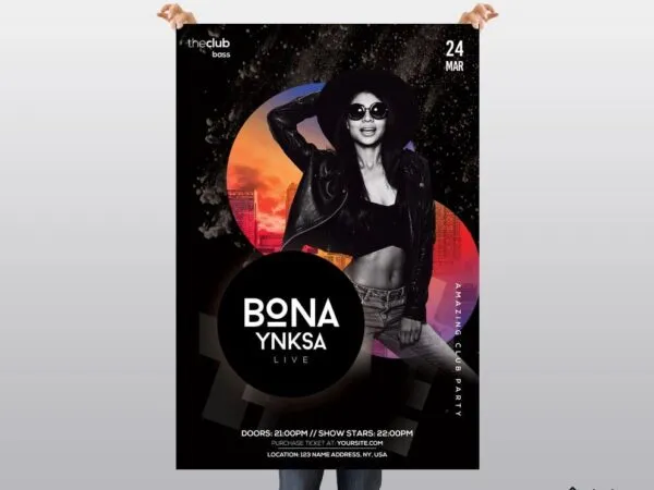 Black Urban Modern Night Party Flyer Template 1