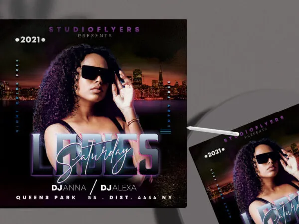 Black Urban Night Party Flyer Instagram Banner Template 1