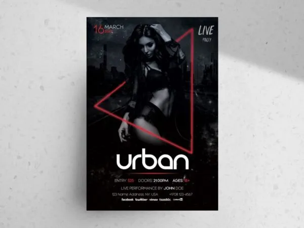Black Urban Party Flyer Template 1