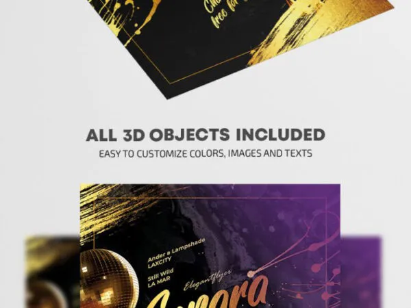Black and Gold Luxury Congratulation Party Event Flyer Template 1